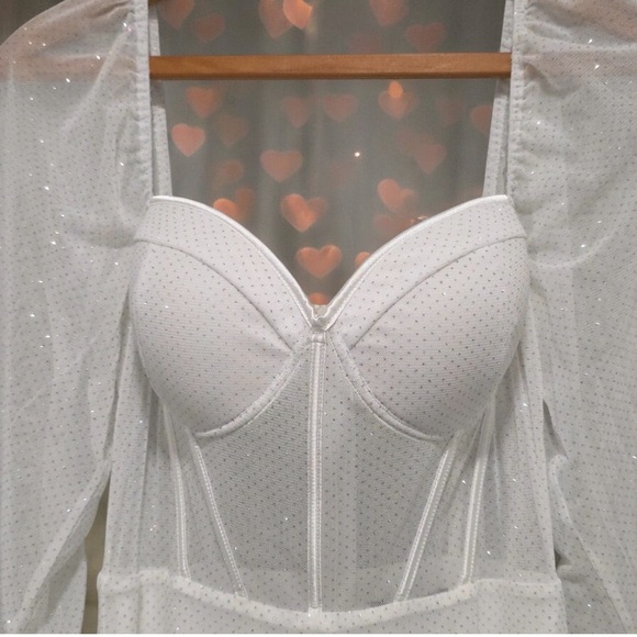 Lulu's White Sheer Sleeve Jumpsuit - Picture 6 of 12